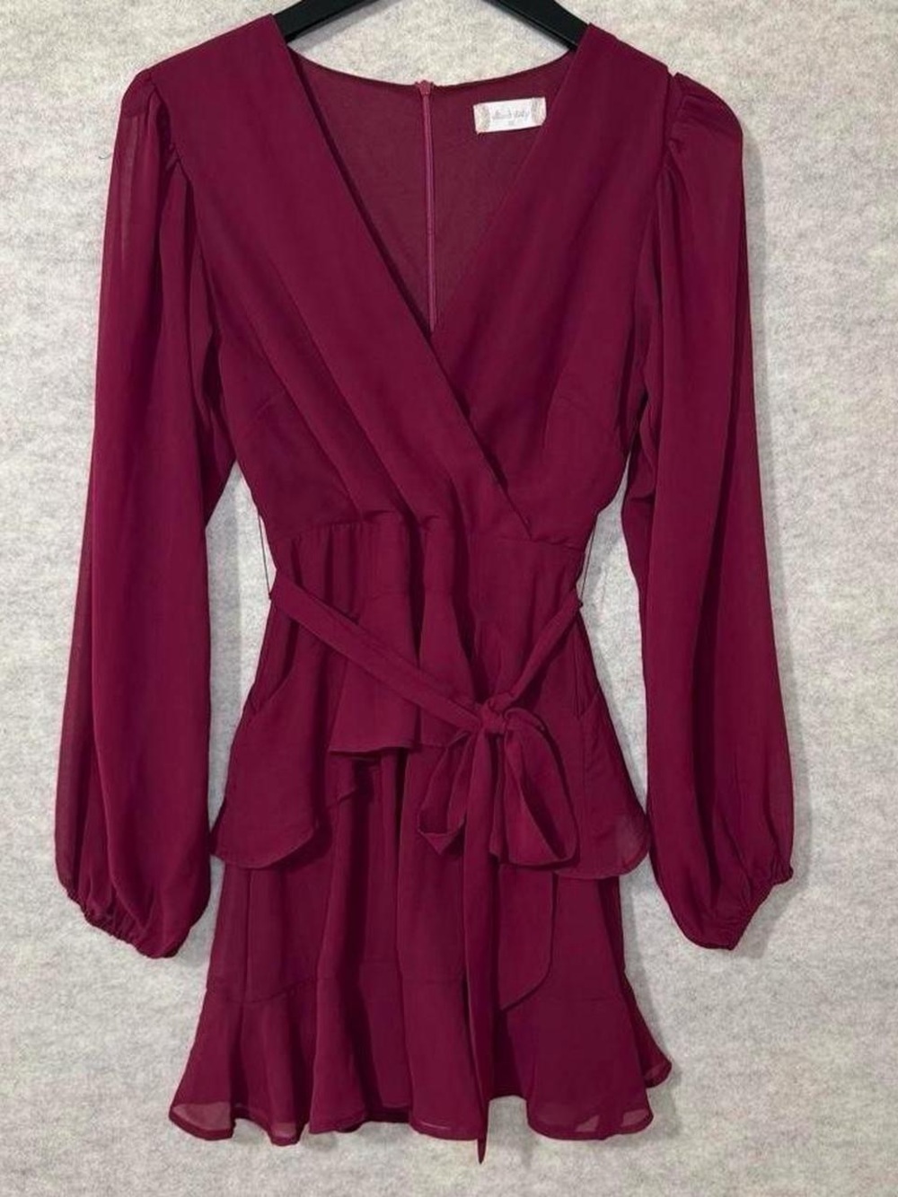 Altar’s State Wrap Mini Dress in Burgundy Size XS Like New